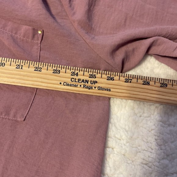 Womens 2x Adrienne Vittadini Rose Colored Button Down Blouse Front Tie - Picture 7 of 9